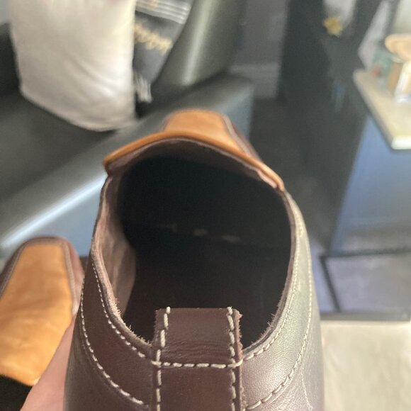 a.testoni Italian-made Loafer/Moccasin  Brown Leather and Caramel Suede, Size 10 main image 4